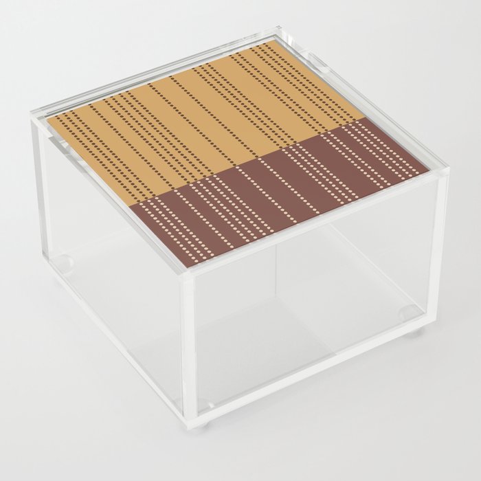 Spotted Stripes, Mustard and Terracotta Acrylic Box