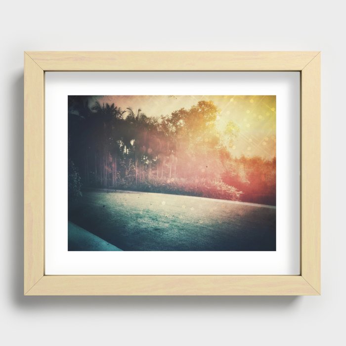 Sun Drenched Palms  Recessed Framed Print