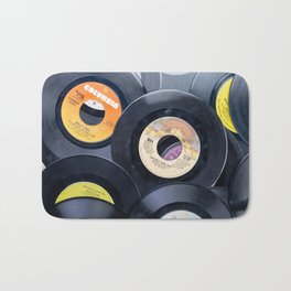 Classic Rock Music Collection 20 Bath Mat | Color, Music, Collection, Record, Vinyl, Curated, Photo, Classicrock, Retro, Records 