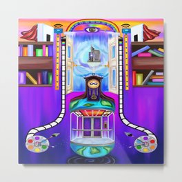 Glass Elevator to Heaven Metal Print | Heaven, Spiritual, Heavenly, Infinity, Divine, Spirit, Painting, Eternity, Moviereel, Elevator 