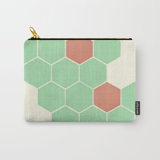Mint Honeycomb Carry-All Pouch