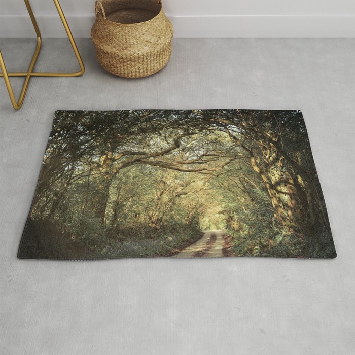 Great Britain Photography - Small Road In The British Forest Rug