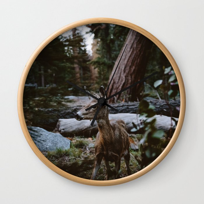 Sequoia Forest Deer Wall Clock