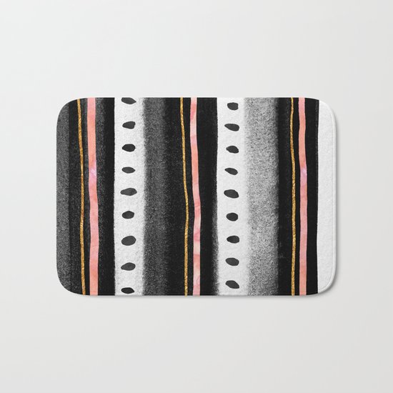 Pattern Play / Pink, Gold & Black Bath Mat