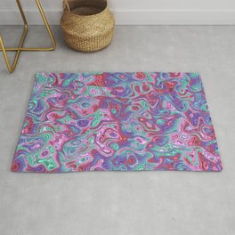 Trippy Colorful Squiggles 2 Area & Throw Rug