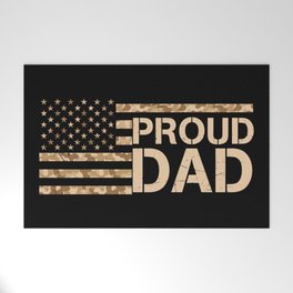 Proud Dad Patriotic American Welcome Mat