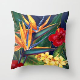 16x16 Multicolor LongshanksTees Hawaiian King Throw Pillow