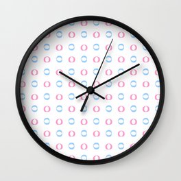 Wild polka dot 23- Blue and pink Wall Clock