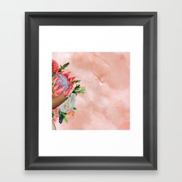2/2 Woman Colorful Flower Head Framed Art Print
