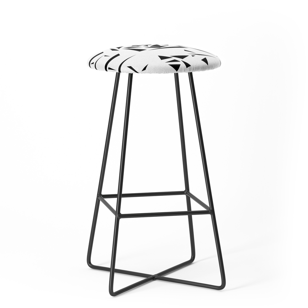 Abstract Black White Pattern Rose On A White Background . Bar Stool by decoli