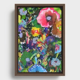 ink flowers by night Framed Canvas