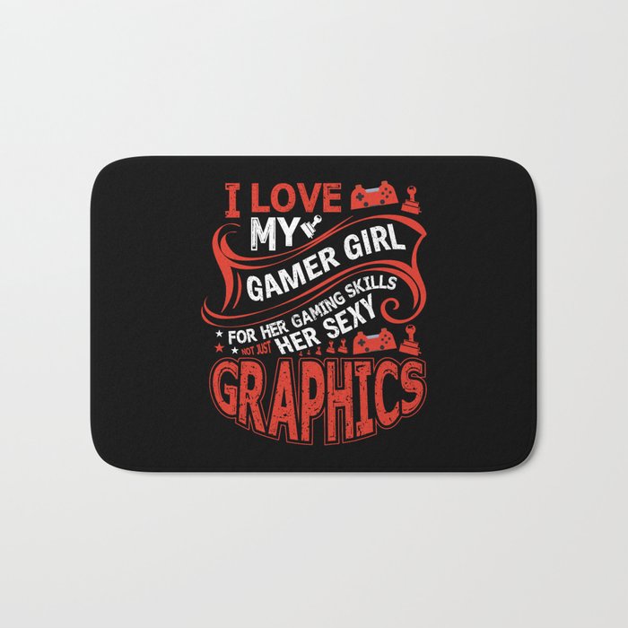 Funny Gamer Girlfriend Quote Vintage Bath Mat