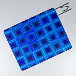 6x6 005 - abstract neon blue pattern Picnic Blanket