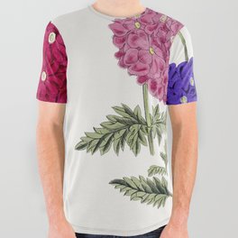 Colorful Hydrangeas All Over Graphic Tee