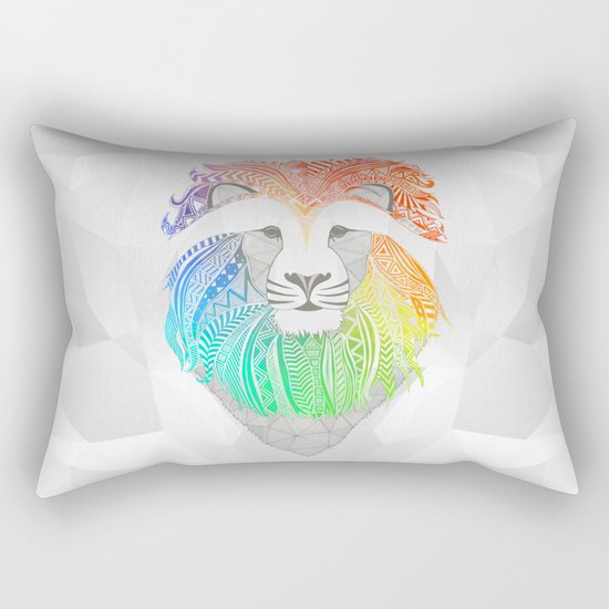Colored Lion Rectangular Pillow