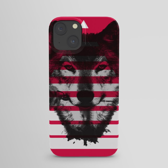 Red wolf white 4 iPhone Case