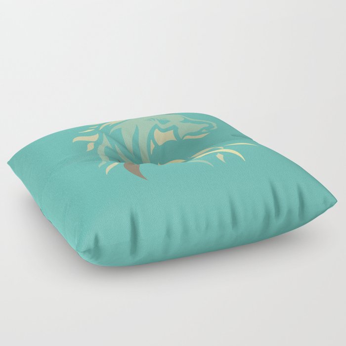 Horse Friend Tattoo - Color Illustration  -   Equestrian Amazing 00022 - decor design Floor Pillow