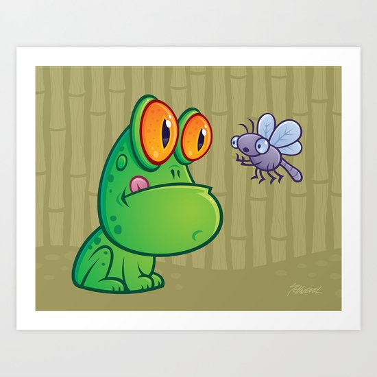Frog and Dragonfly Art Print