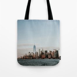 Skyline Upper Bay Sunset | Colourful Travel Photography | New York City, America (USA) Tote Bag