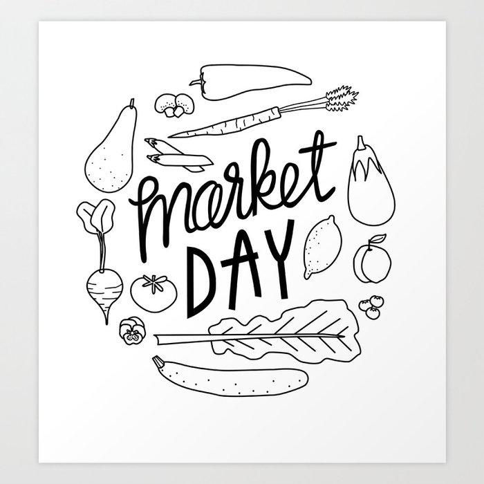 It's Farmers Market Day! Art Print