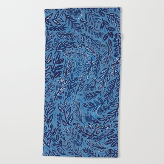 Blue Branches Beach Towel