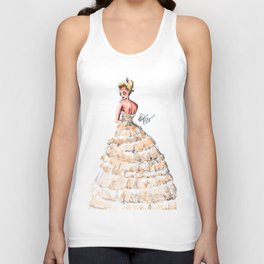 Fashion Watercolor Couture Gown Tank Top