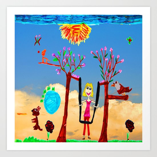 Dreaming | Playground | Up to the Clouds Art Print