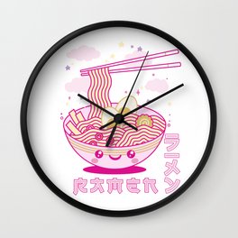 Cute Kawaii Anime Ramen Noodles Soup Japanese Aesthetic Wall Clock