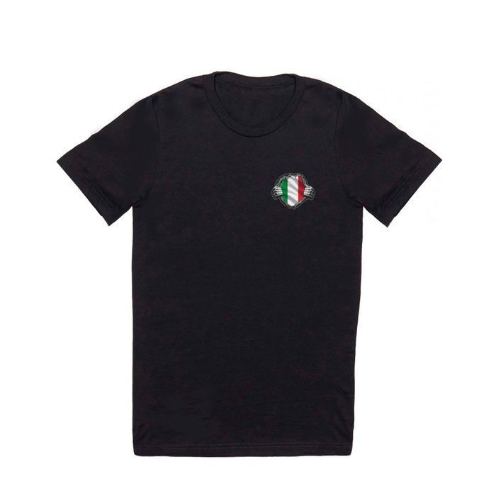 Italian Flag under ripped shirt  T Shirt