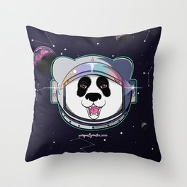 Astronaut Panda Haze Throw Pillow