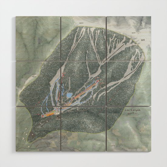 Lee Canyon Trail Map Lee Canyon Trail Map Wood Wall Art By Mapsynergy | Society6