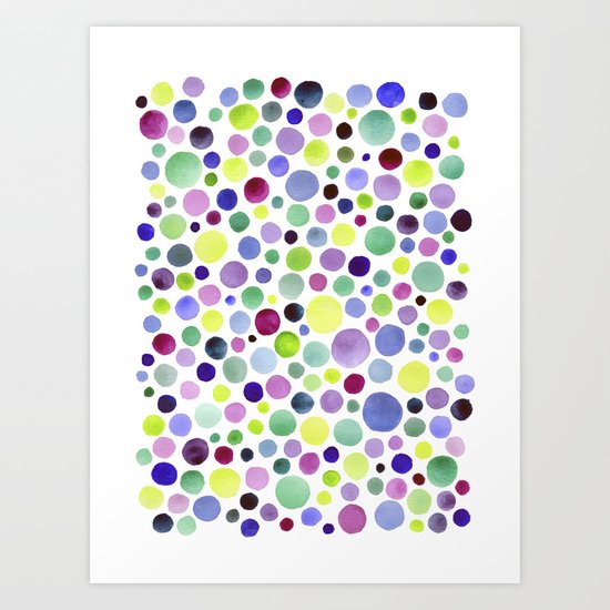 Cold watercolor drops Art Print