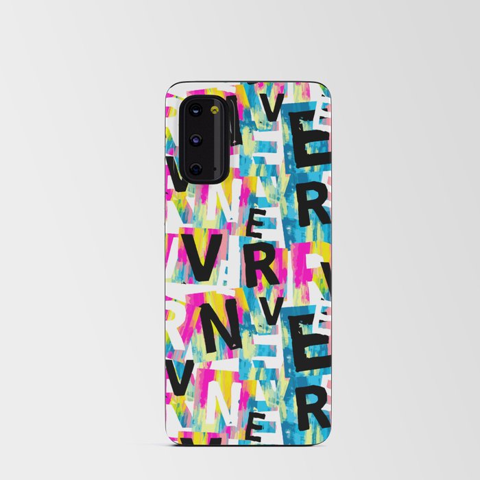 Seamless letters pattern.Hand drawn doodle texture. Android Card Case