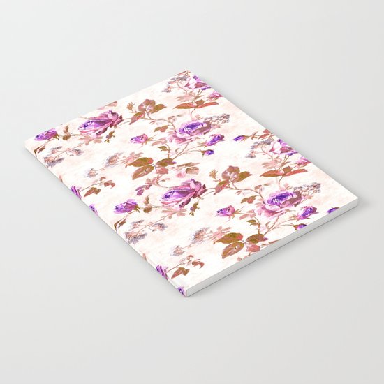 Purple Gold Roses Notebook