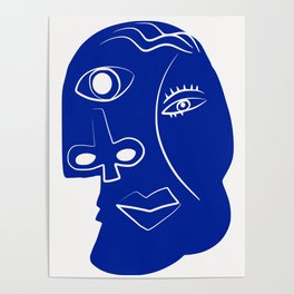 Blue mood portrait Poster