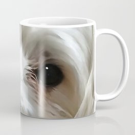 White Haired Street Dog Portrait Coffee Mug