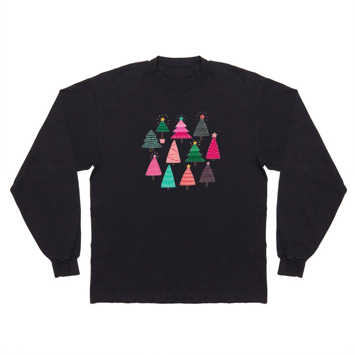 Christmas Trees - Pink and Cream Palette | Palette Long Sleeve T Shirt