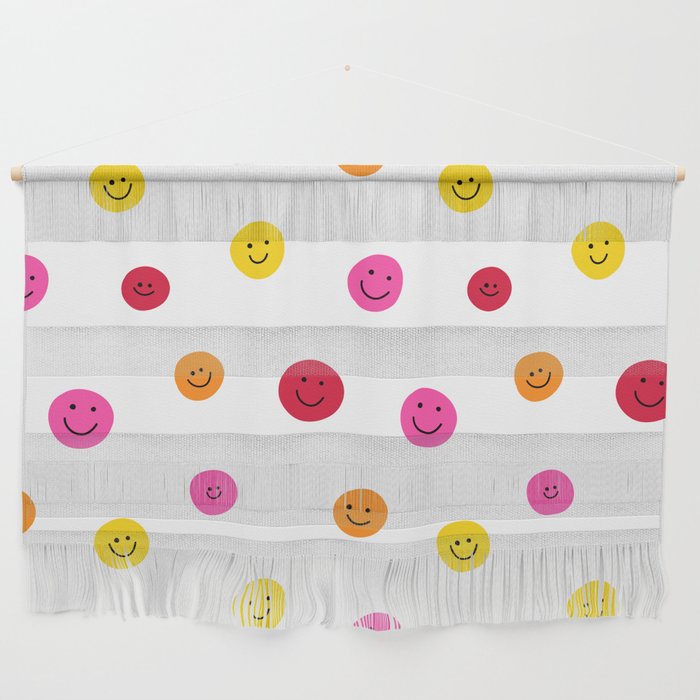 Happy Face Pattern (red/pink/yellow/orange) Wall Hanging