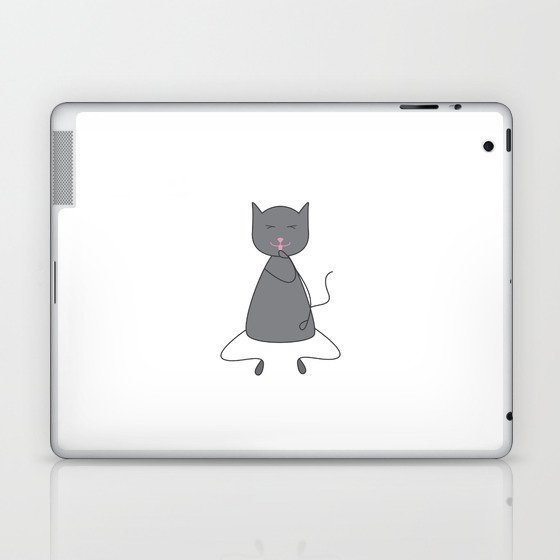 Cute grey colored cat Laptop & iPad Skin