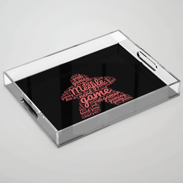 Red Meeple Board Game Geek Word Art Acrylic Tray