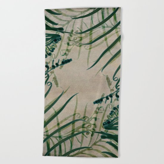 Cycas Leaves Abstract Beach Towel