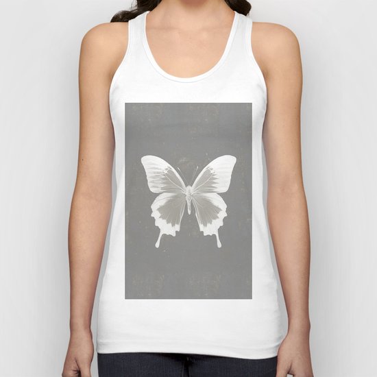 Butterfly on grunge surface Unisex Tank Top