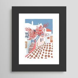 Cobbled Streets of Mykonos Framed Art Print