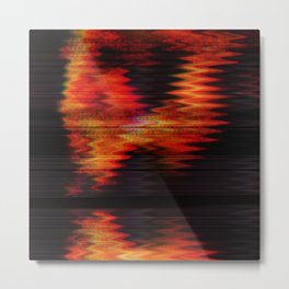 Digital fire red orange distortion effect Metal Print