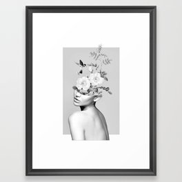 Floral beauty 2 Framed Art Print | Illustration, People, Collage, Roses, Flowers, Bloom, Woman, Floral, Garden, Girl 