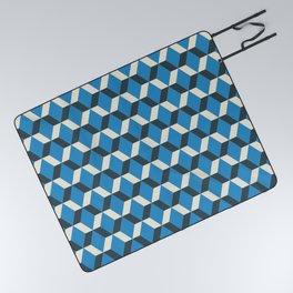 Shapes 23 in Blue Picnic Blanket