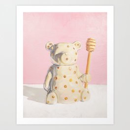 Pink Honey Bear Art Print