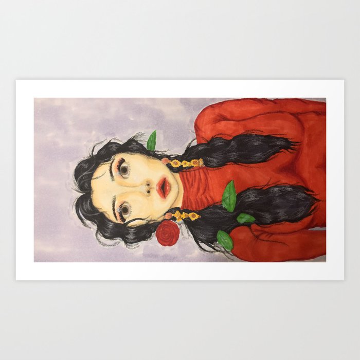 Woman in red Art Print