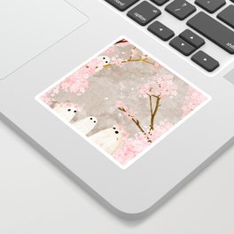 Cherry Blossom Party Sticker | Painting, Tree, Blossom, Cherry, Japan, Spooky, Haunting, Spring, Digital, Flowers 