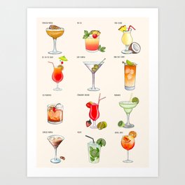 Cocktails Art Print